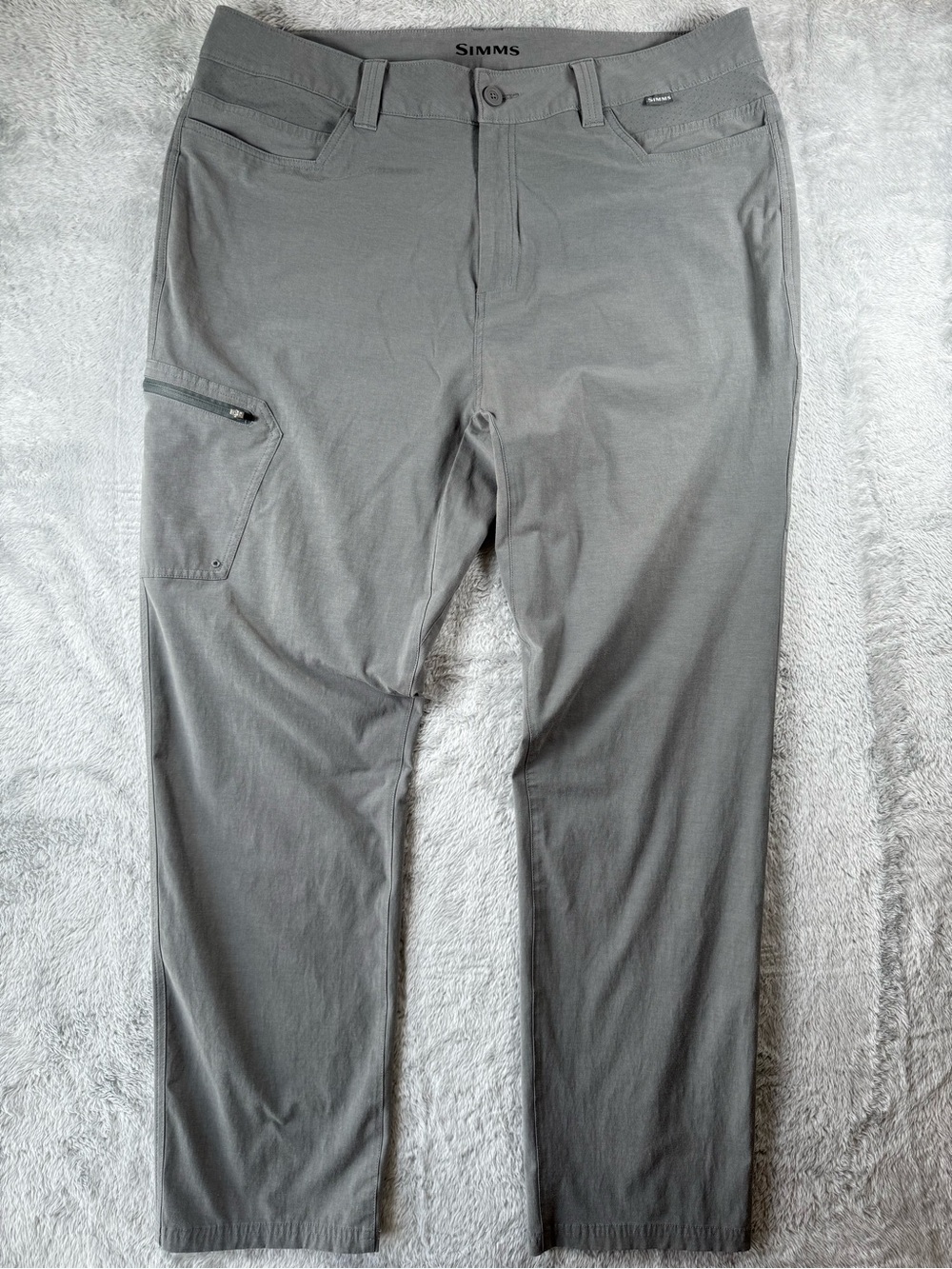 Simms Fishing Pants Mens 40 Gray Stretch Outdoor Hiking Wading Pants